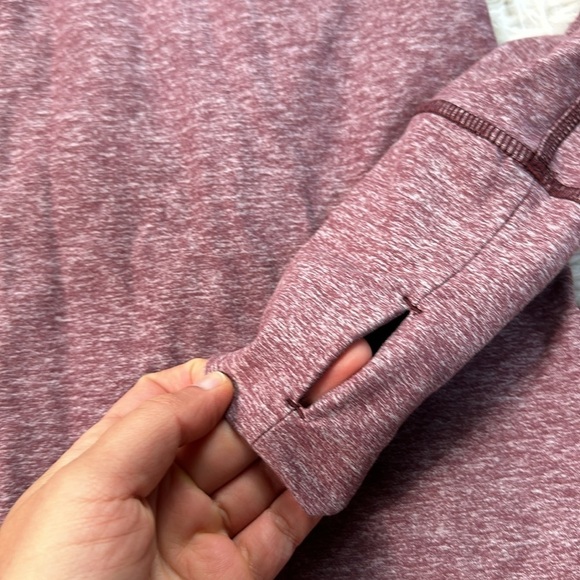 Lululemon Warm Your Core Long Sleeve Tee Heathered Bordeaux Drama - Picture 2 of 5
